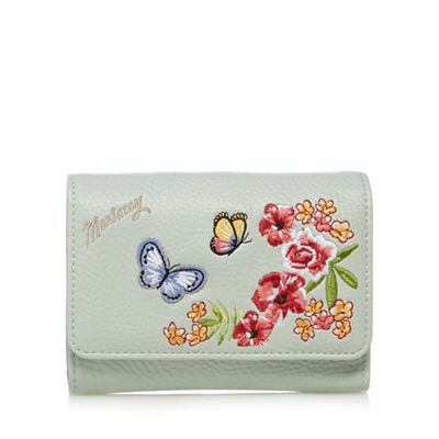 Light green butterfly applique purse